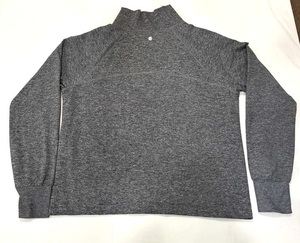 ZELLA Womens Long Sleeve High Neck Athletic Pullover Size M Gray